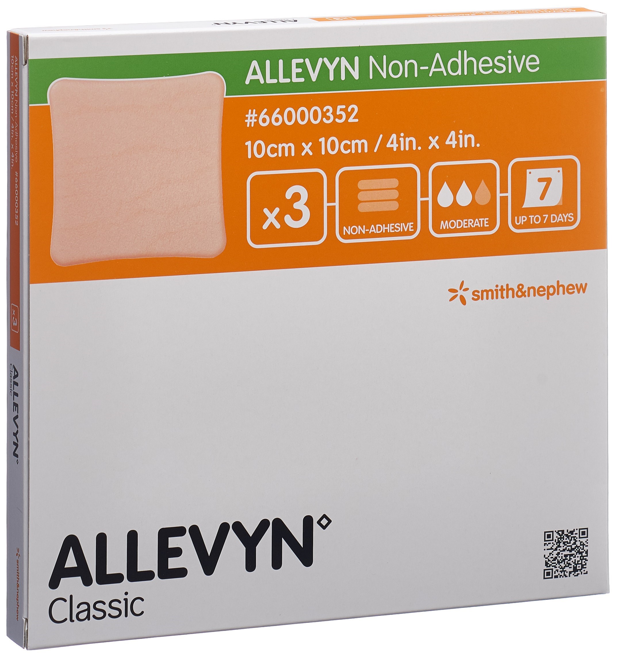 ALLEVYN NON-ADH Wundverband 10x10cm 3 Stk