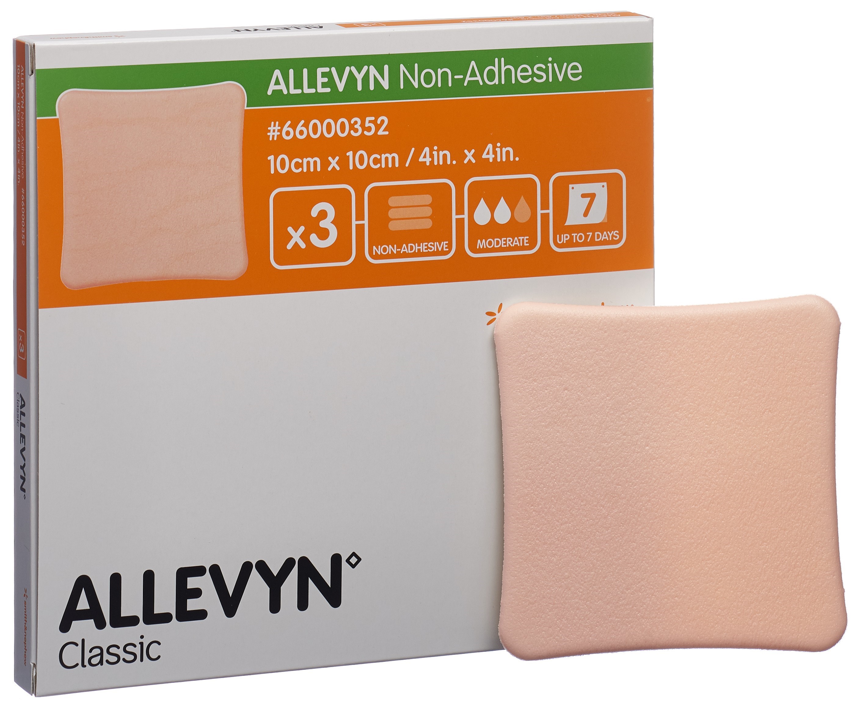 ALLEVYN NON-ADH Wundverband 10x10cm 3 Stk
