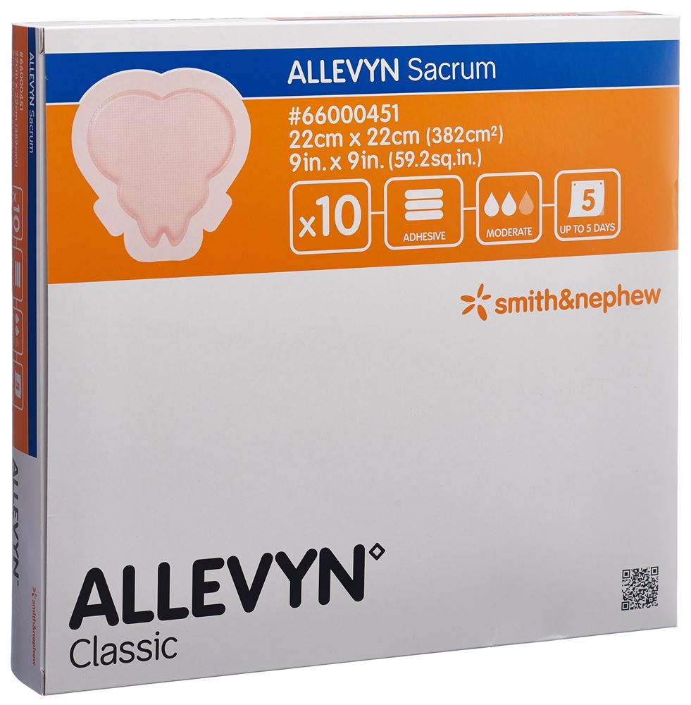 ALLEVYN ADH SACRUM Wundverband 22x22cm 10 Stk