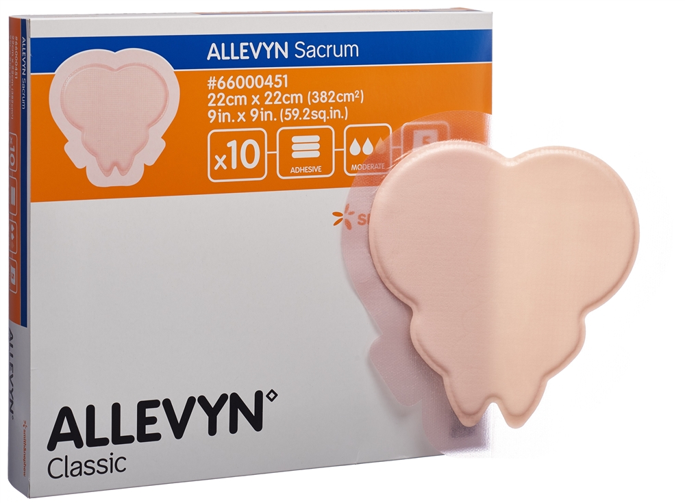 ALLEVYN ADH SACRUM Wundverband 22x22cm 10 Stk