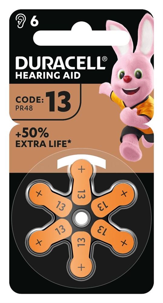 DURACELL Batt EasyTab 13 Zinc Air D6 1.4V 6 Stk