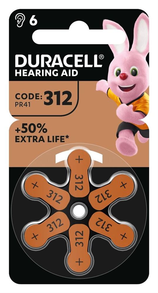 DURACELL Batt EasyTab 312 Zinc Air D6 1.4V 6 Stk