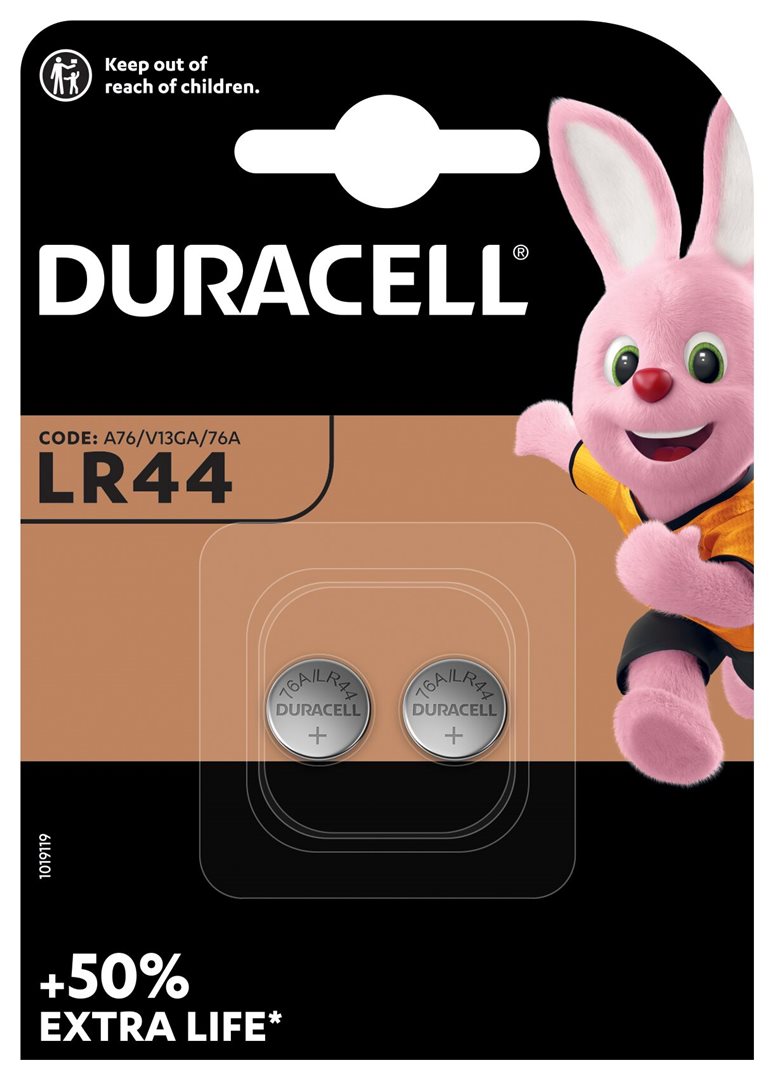 DURACELL Batt für Uhr+Rechner LR44 1.5V 2 Stk
