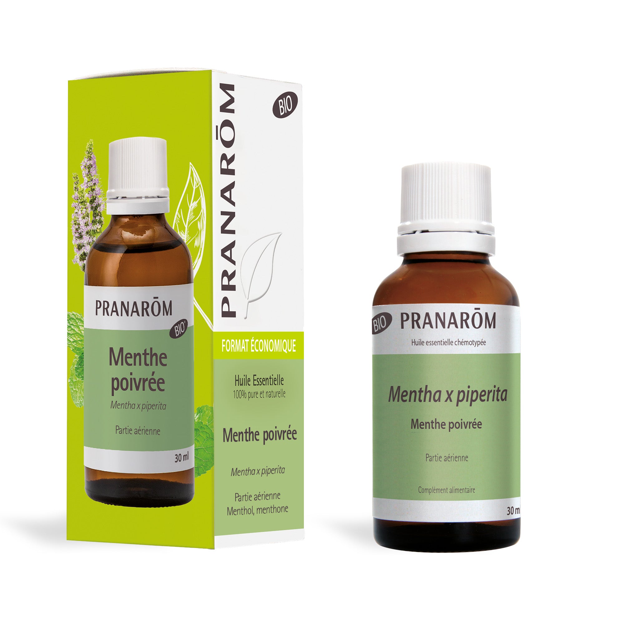 PRANAROM Huile Essentielle de Menthe poivrée - grand format - Bio 30 ml