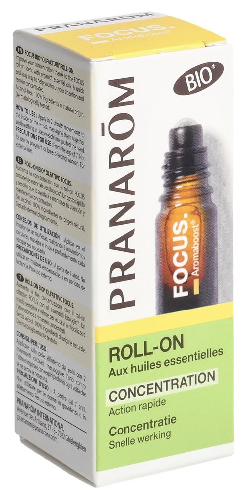 PRANAROM Aromaboost Roll-on Focus Bio 5 ml