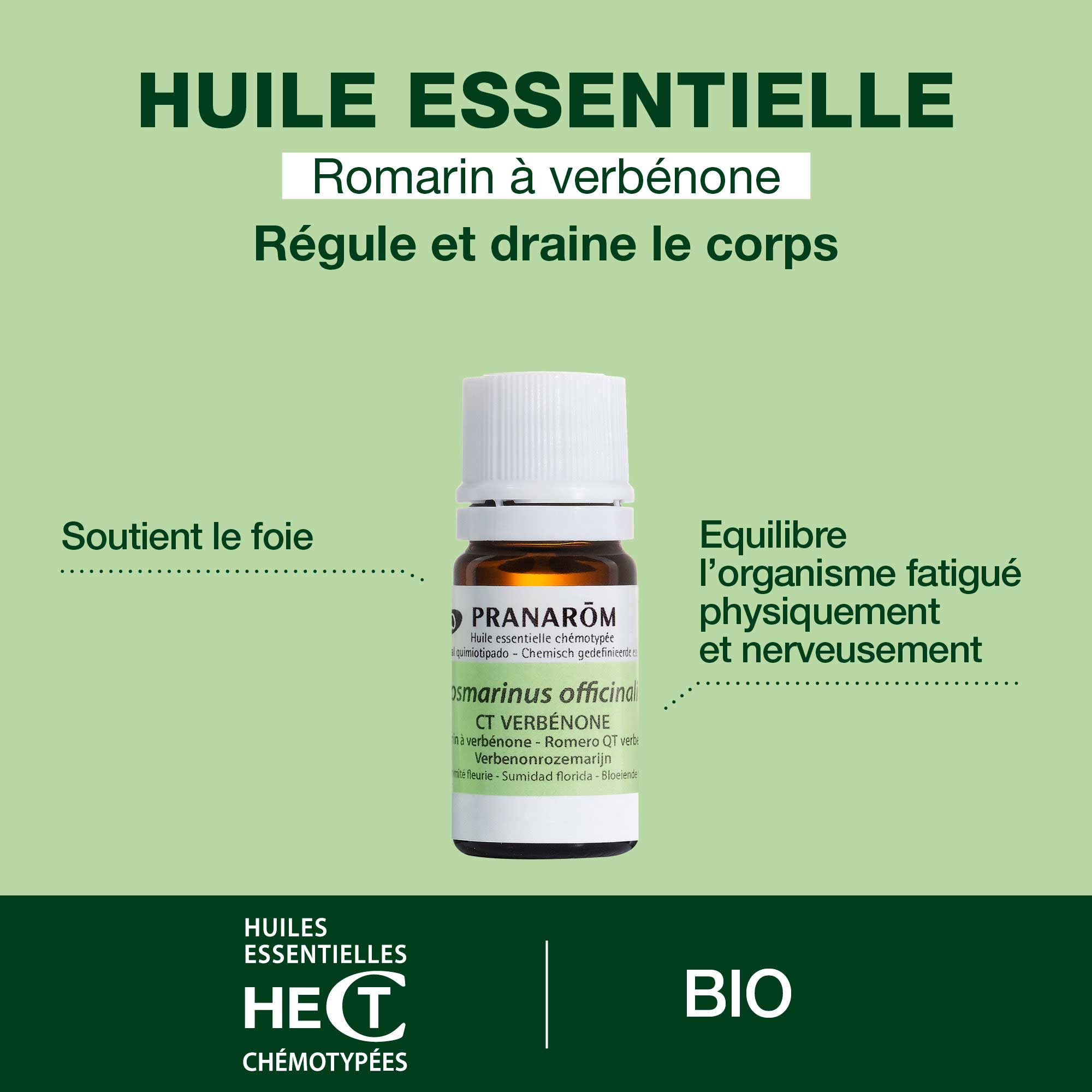 PRANAROM Huile Essentielle de Romarin à verbénone - Bio 5 ml