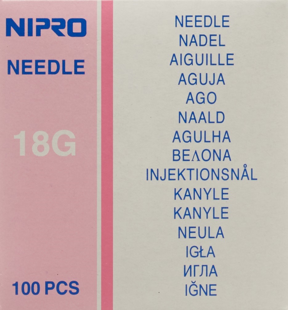 NIPRO Einmalkanül 1.2x38mm 18Gx1 1/2" rosa 100 Stk