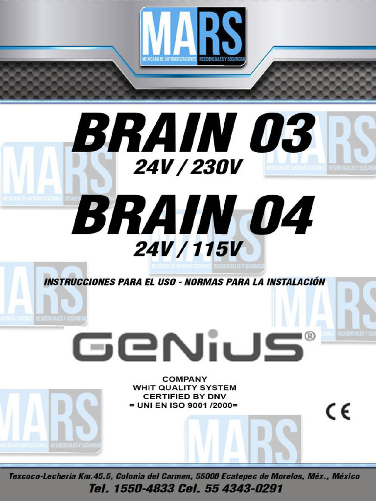 OPERATORS MANUAL GENIUS DE