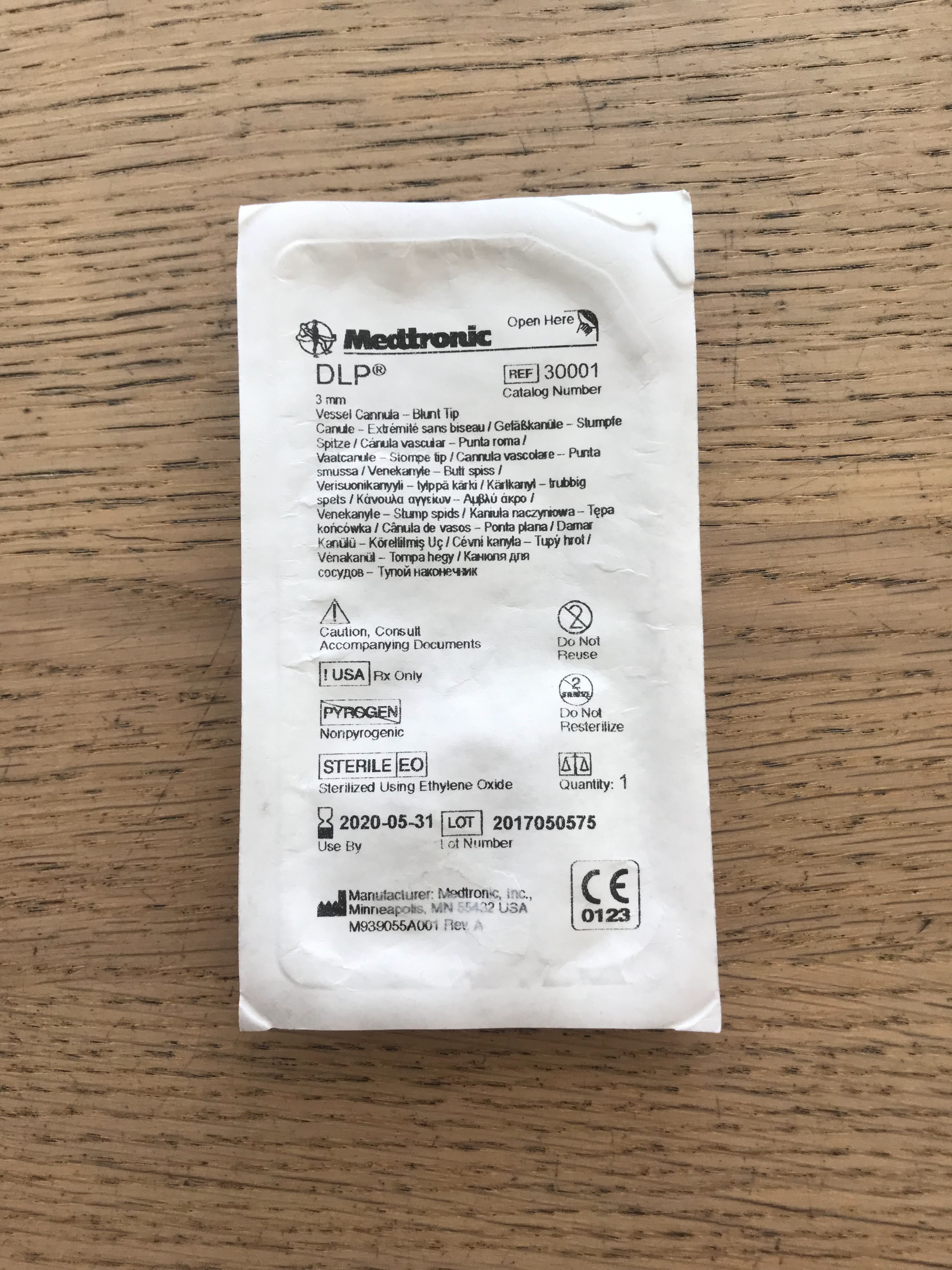 CANNULA 30001 VESSEL 1 WAY BLUNT TIP 3MM