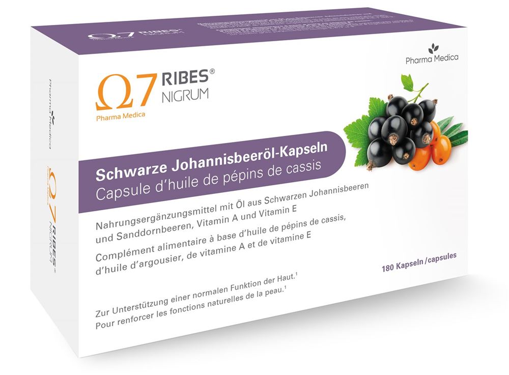 RIBES NIGRUM Schwarze Johannisbeeröl Kaps 180 Stk