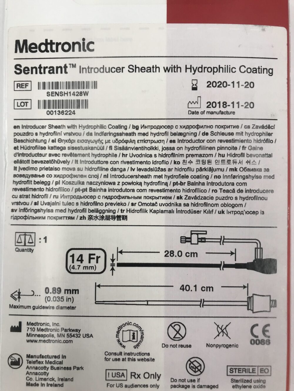 SHEATH SENSH2228W SENTRANT HYDRO
