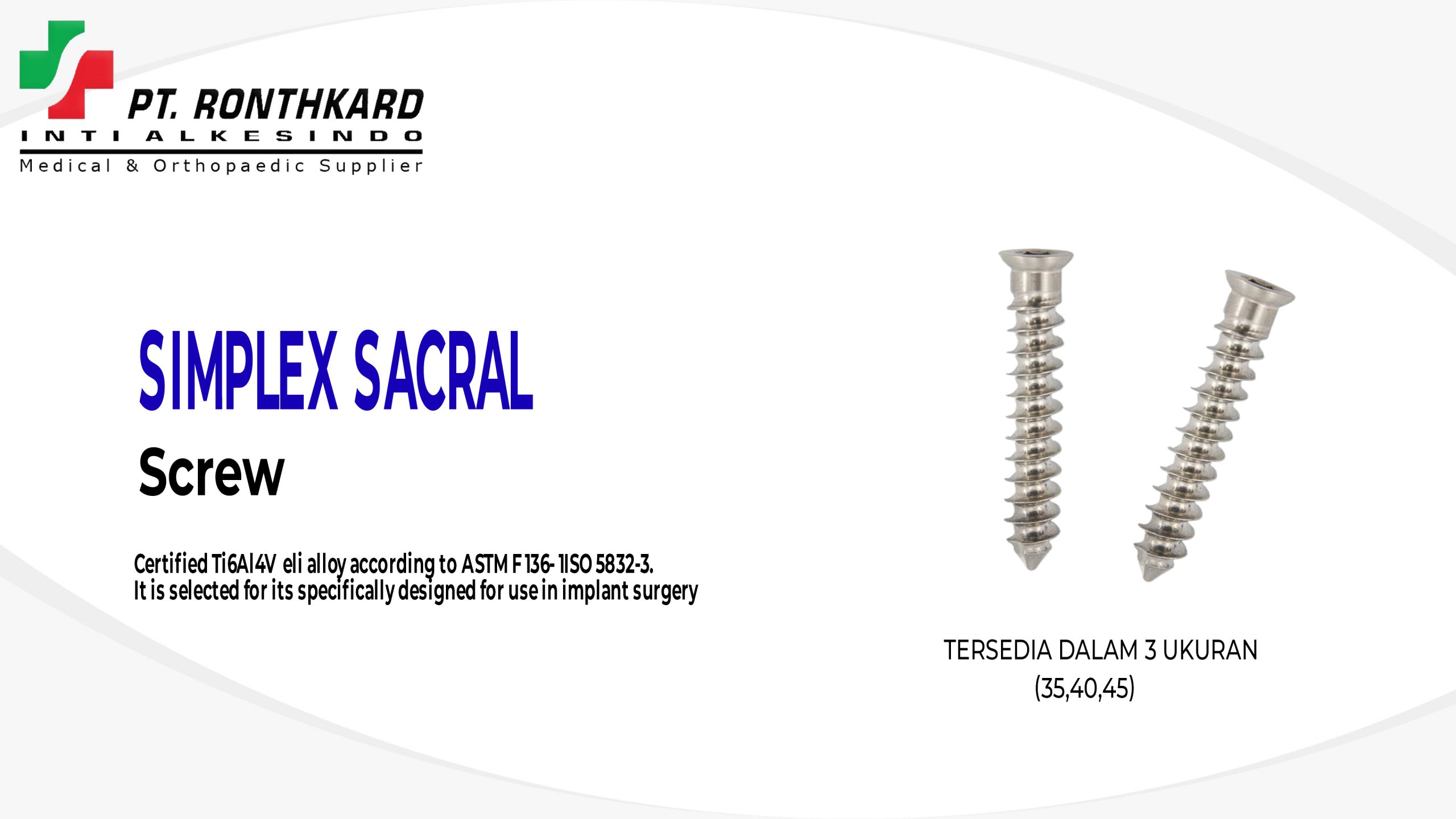 RACK 8617457 SACRAL SCREW
