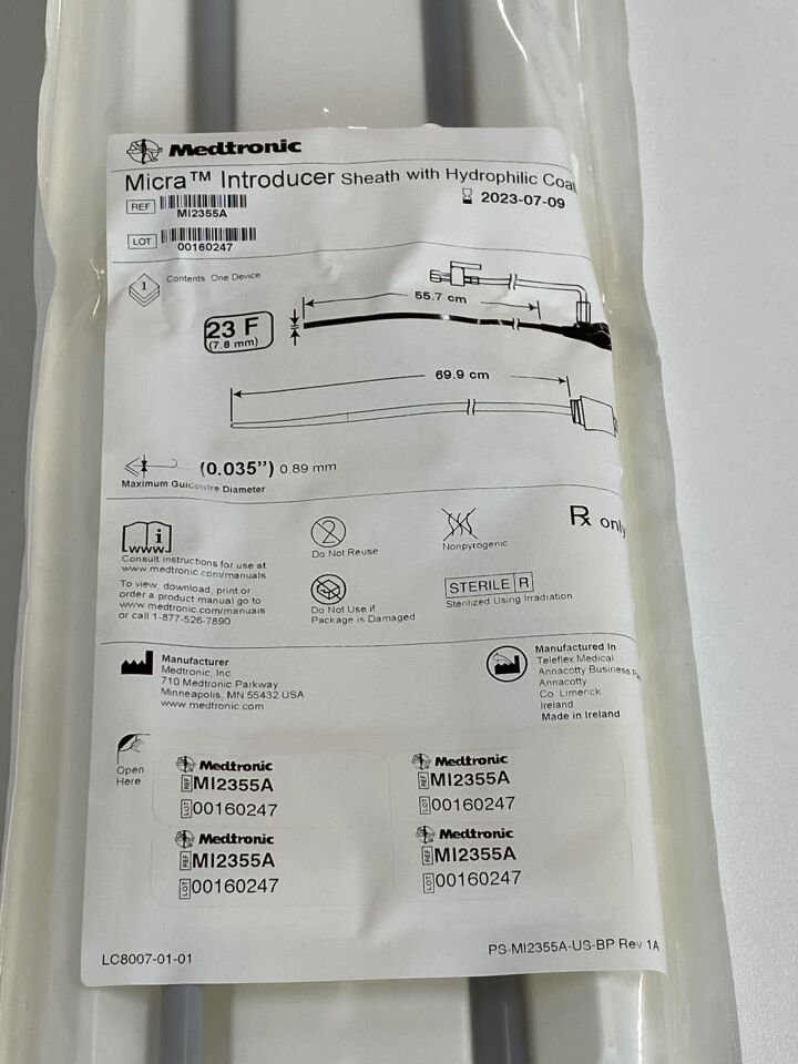 INTRODUCER MI2355A MICRA 23F 55.7CM HYDR
