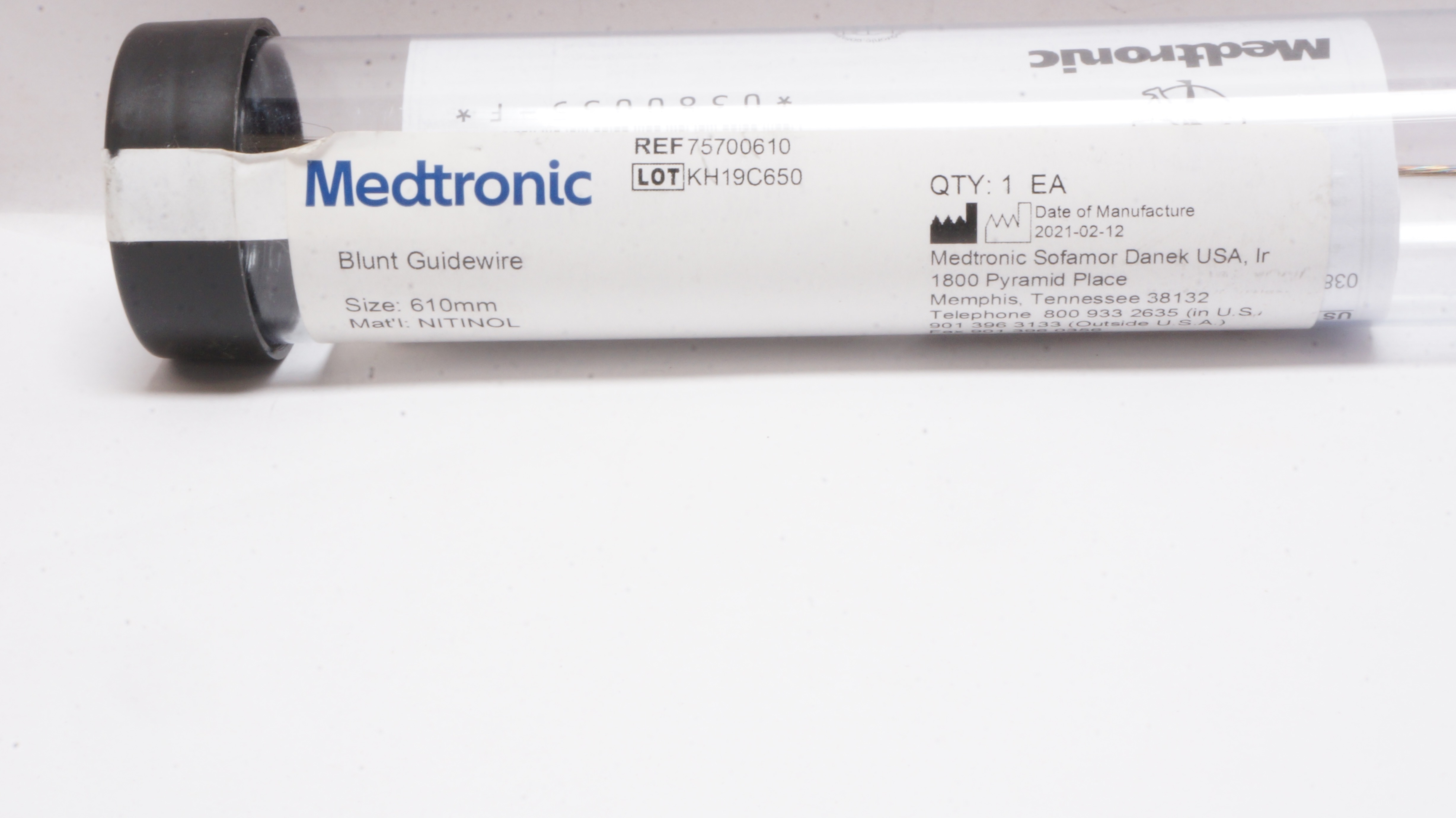 GUIDEWIRE 75700610 BLUNT NITINOL 610MM
