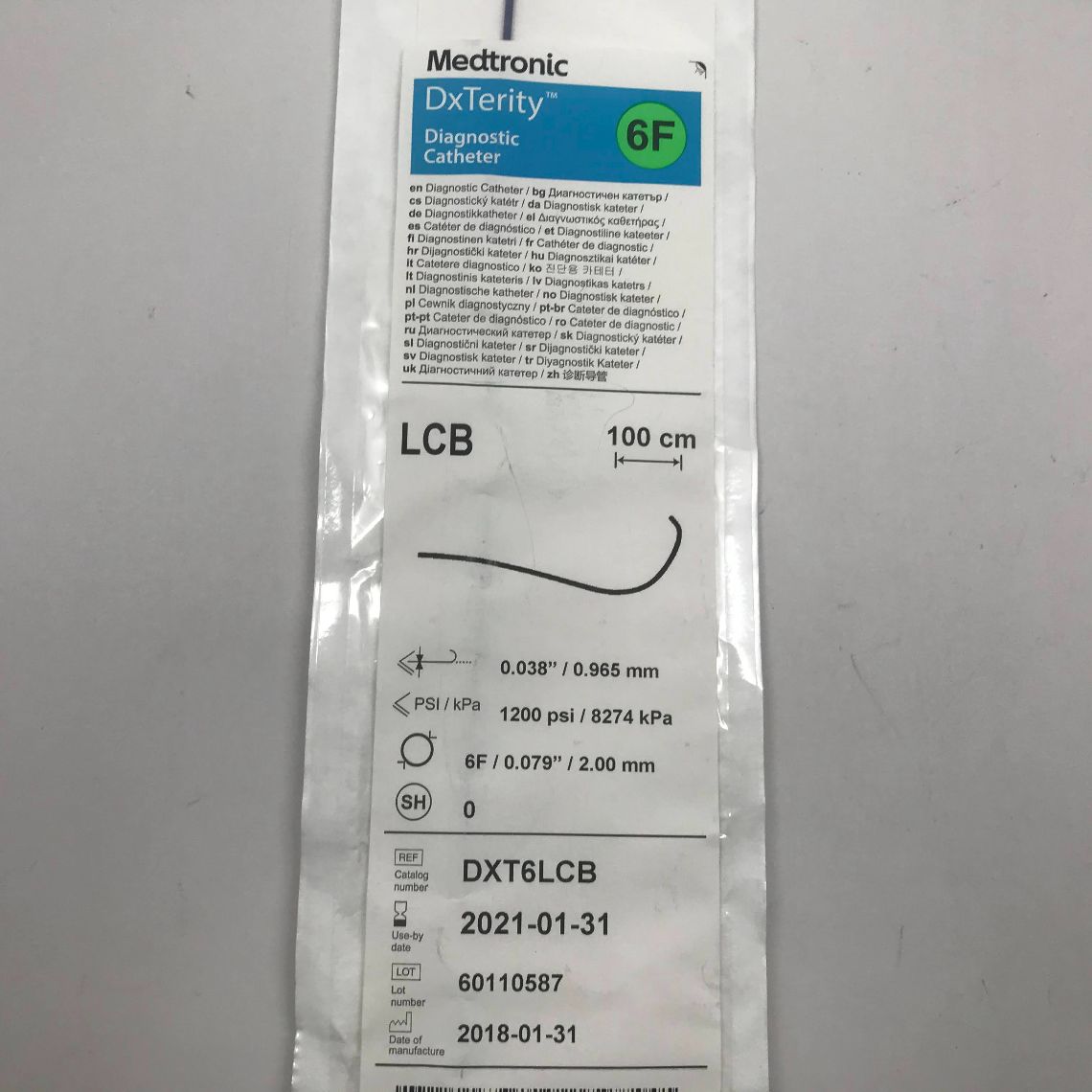 CATH DXT5LCB DXTERITY 5F 100CM LCB