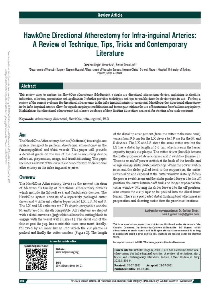 ATHERECTOMY H1-M-INT HAWKONE M
