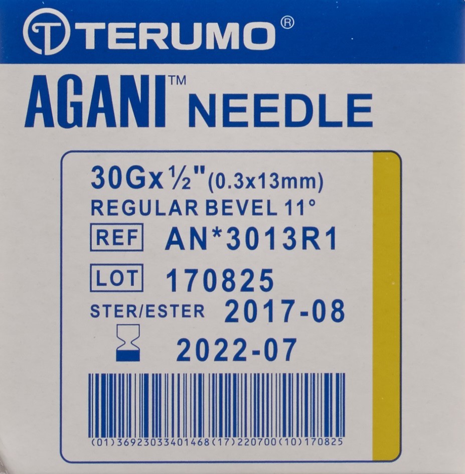 TERUMO Aga aigu usa uniq 30G 0.3x13mm jau 100 pce
