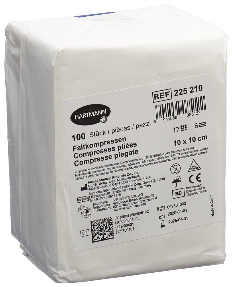 IVF compres pliées typ17 10x10cm 8couche 100 pce