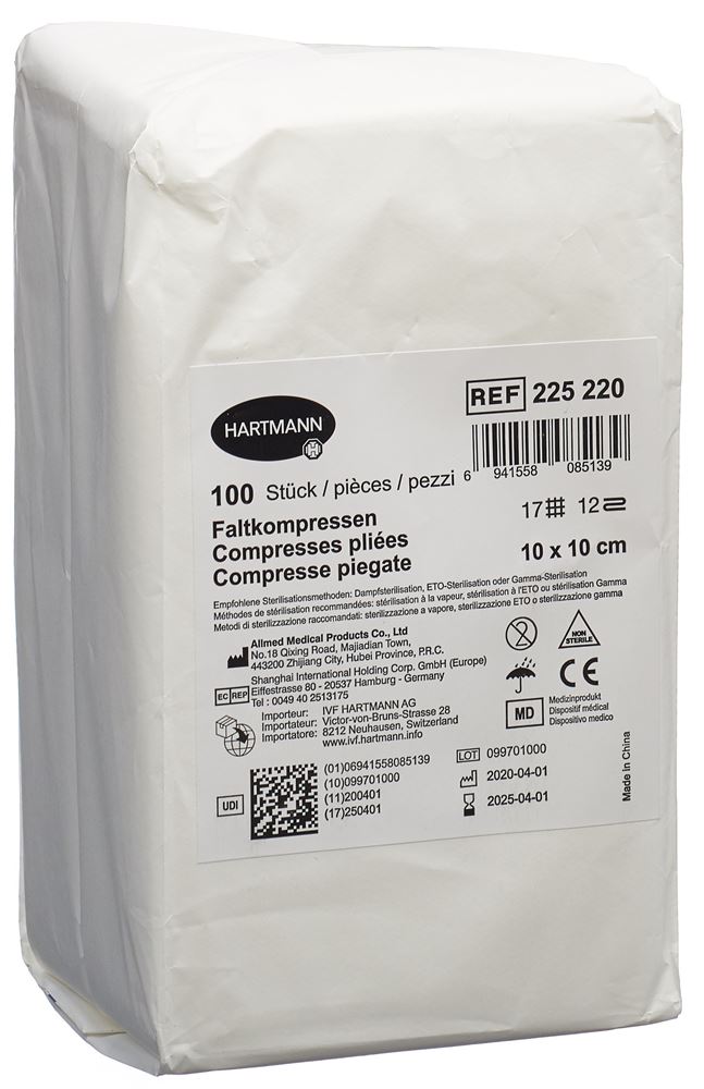IVF compr pliées T17 10x10cm 12couche 100 pce