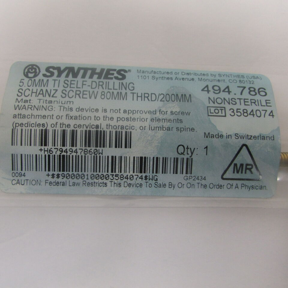 SCREW 8371550 TSR3D THRD 5.5X50MM TI