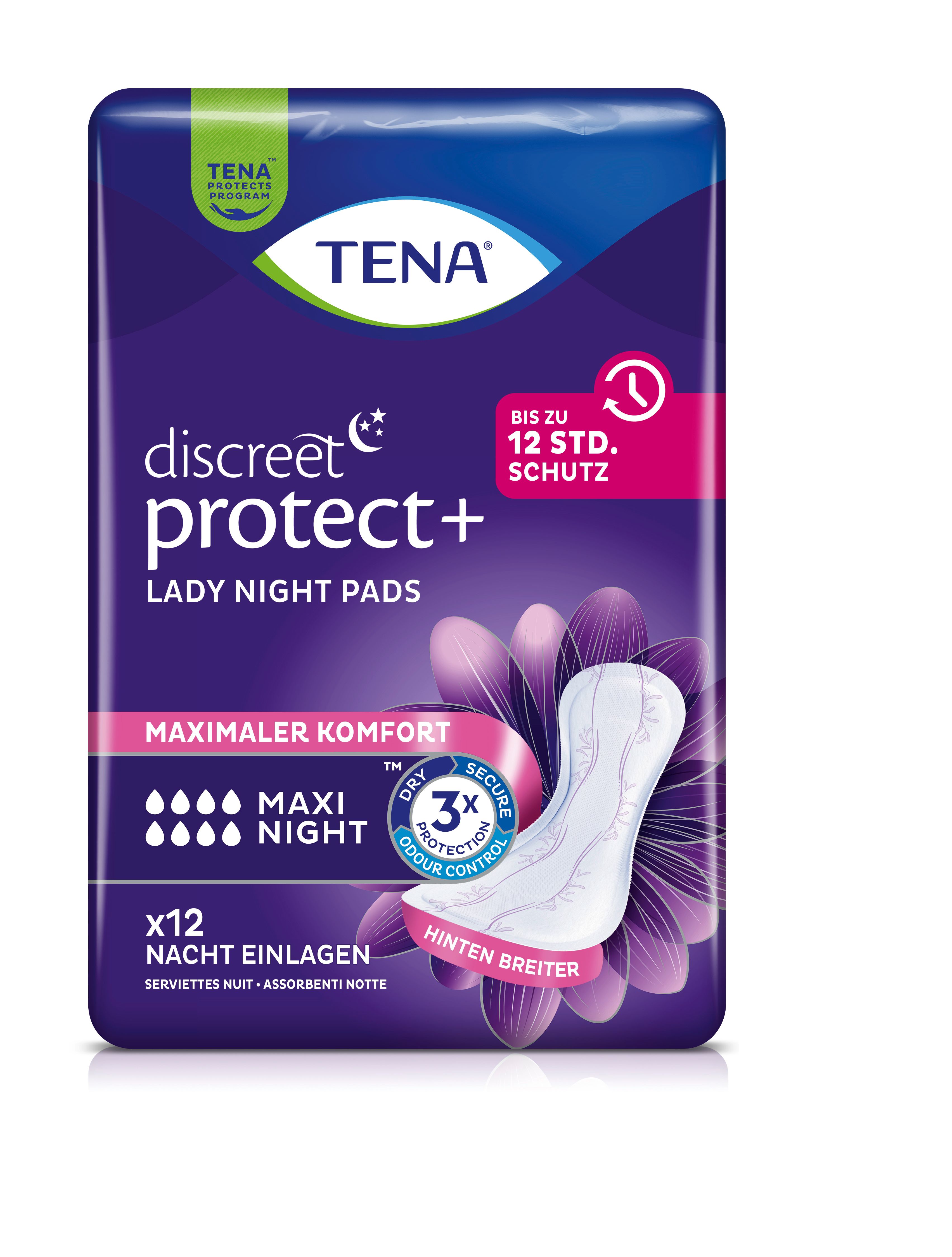TENA Lady Maxi Night carton 6 x 12 pce