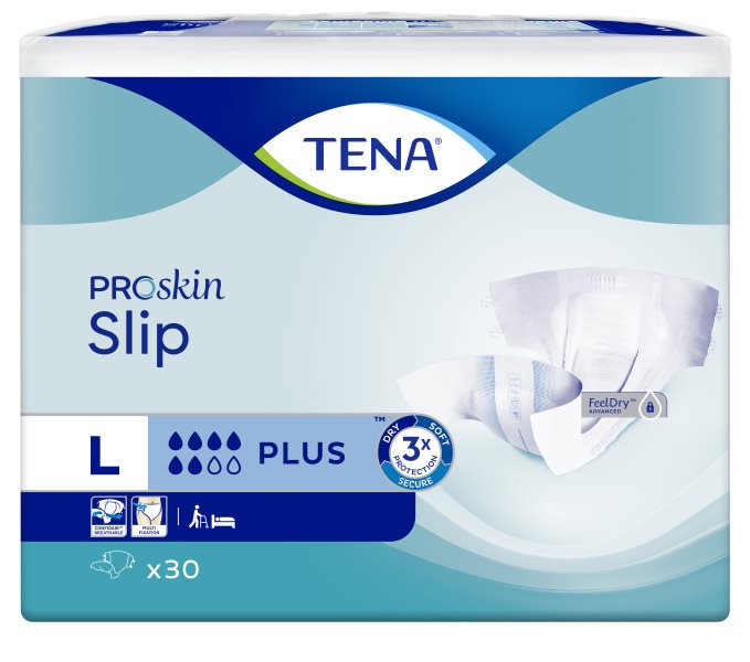 Einlage mit Klebelasche TENA Slip Plus blau (L)