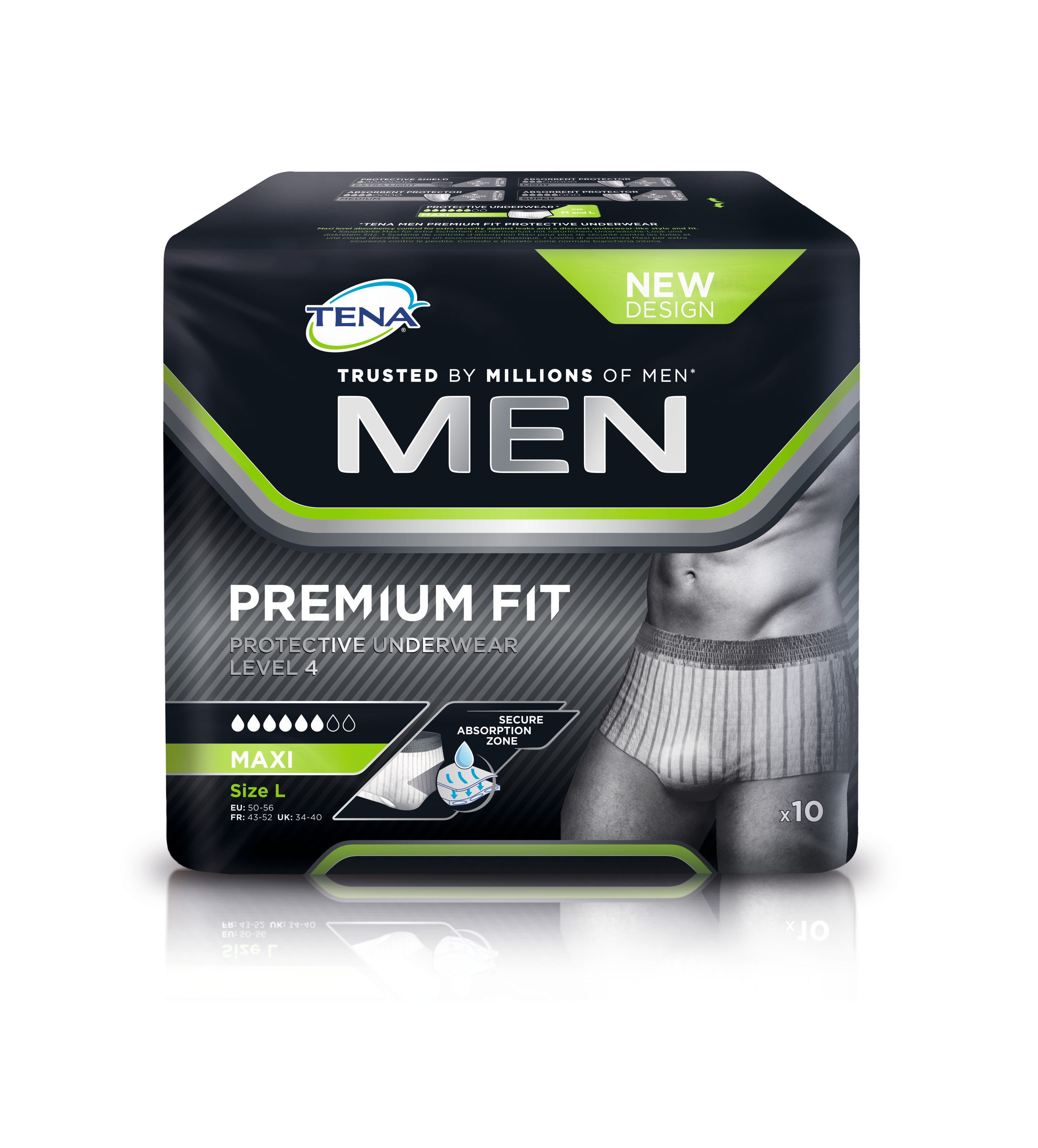 TENA Men Premium Fit Underwear Level 4 L/XL 10 pce