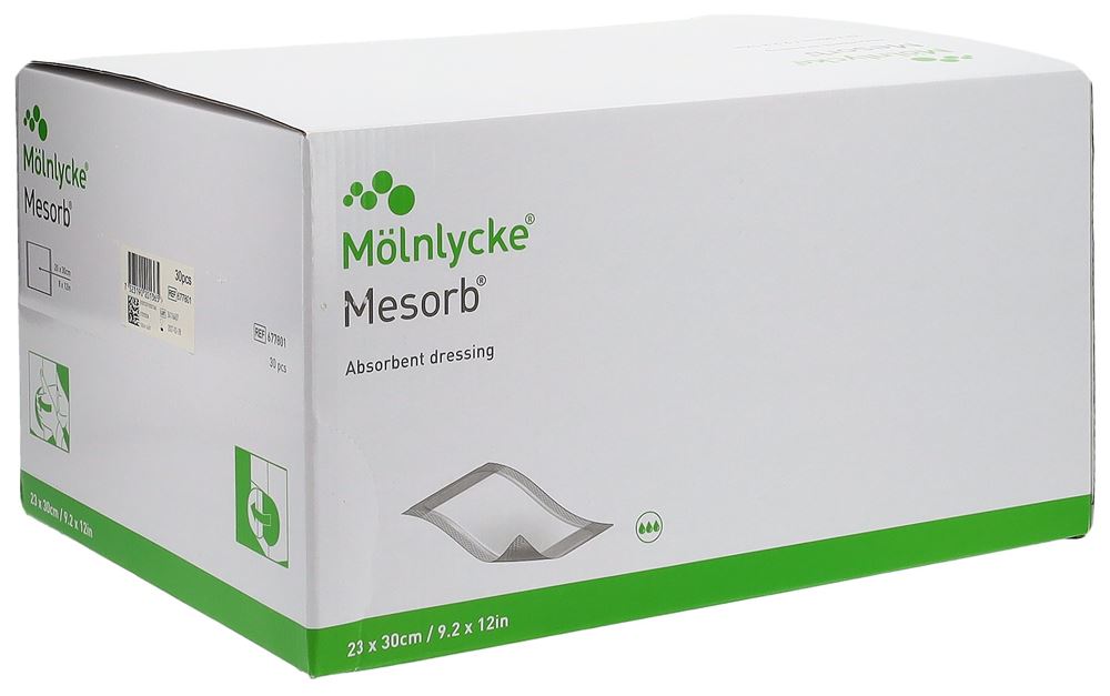 MESORB Absorbier Saugverband 30x23cm steril 30 Stk
