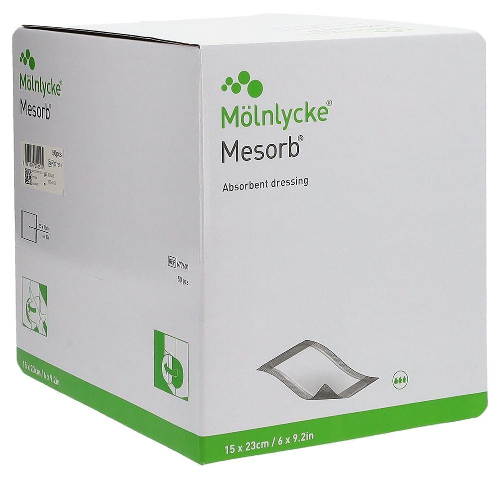 MESORB Absorbier Saugverband 15x23cm steril 50 Stk