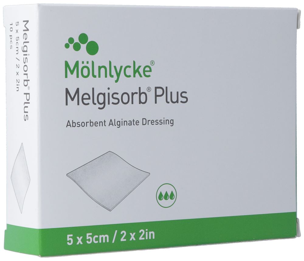 MELGISORB PLUS Alginat-Verband 5x5cm ster 10 Stk