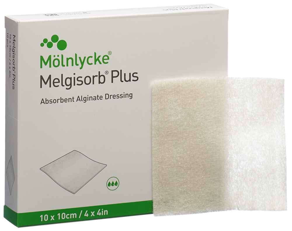 MELGISORB PLUS Alginat-Verband 10x10cm ster 10 Stk