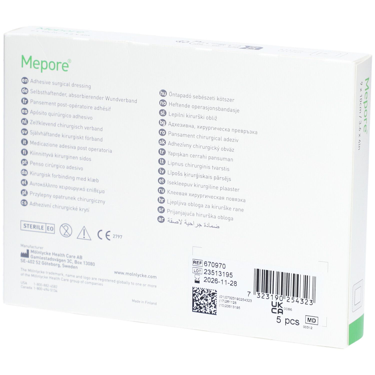 MEPORE Wundverband 10x9cm Wundkiss 4.5x6cm 5 Stk