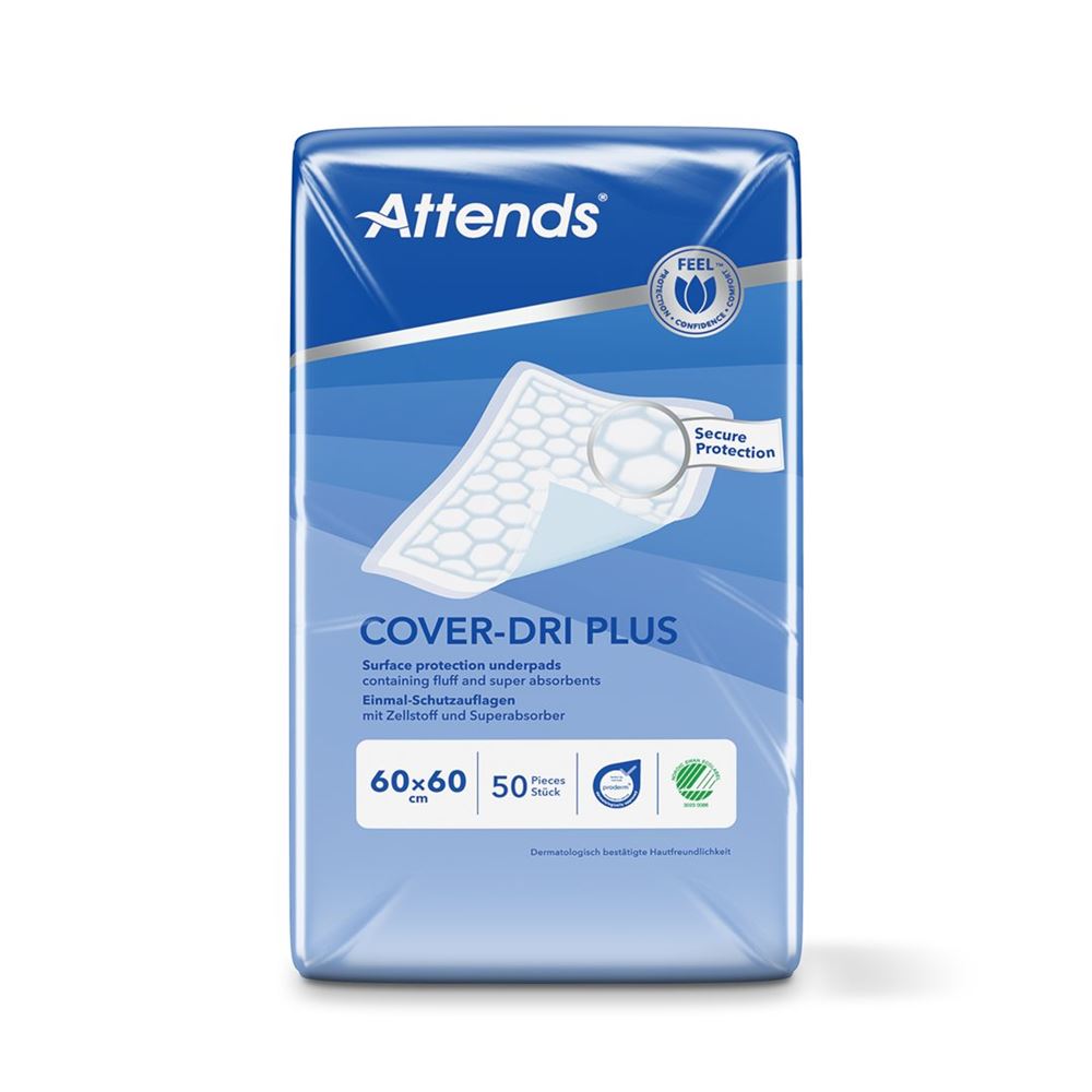 ATTENDS COVER DRI Unterl Plus 60x60cm Btl 50 Stk