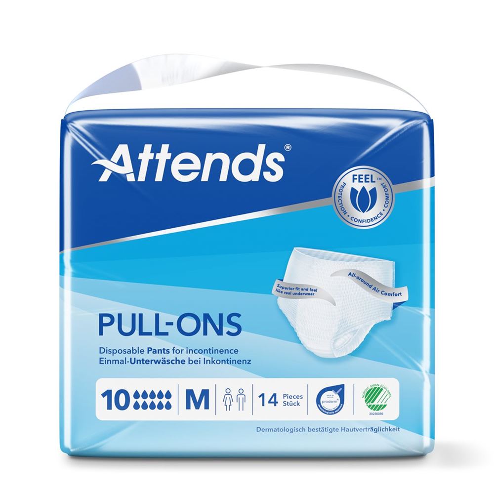 ATTENDS Pull Ons 10 Pant M Btl 14 Stk