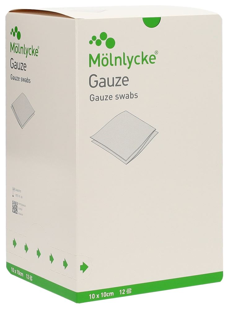 MÖLNLYCKE Gazekompr 10x10cm 12lag st 24 x 5 Stk