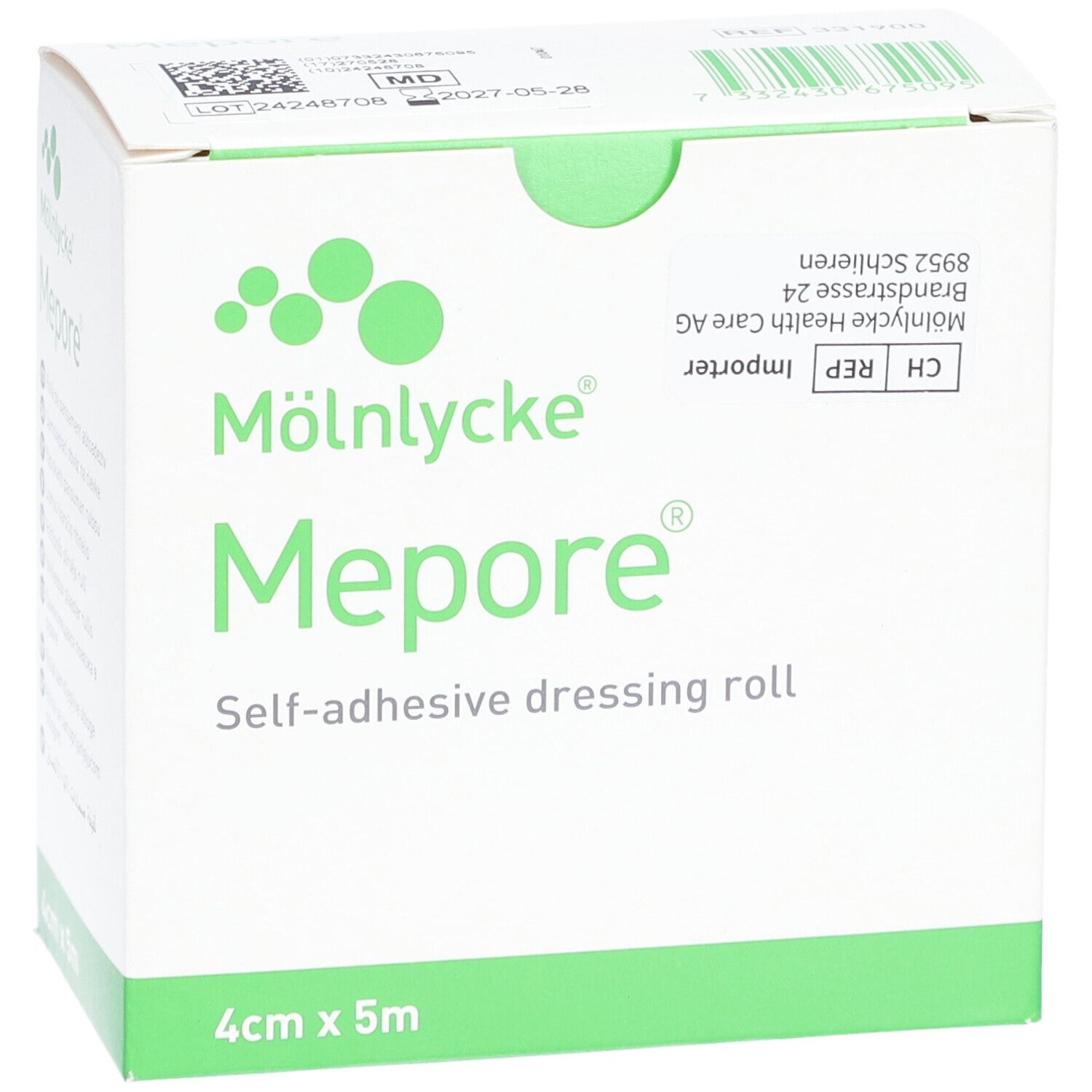 Pflasterrolle Mepore weiss 4cmx5m