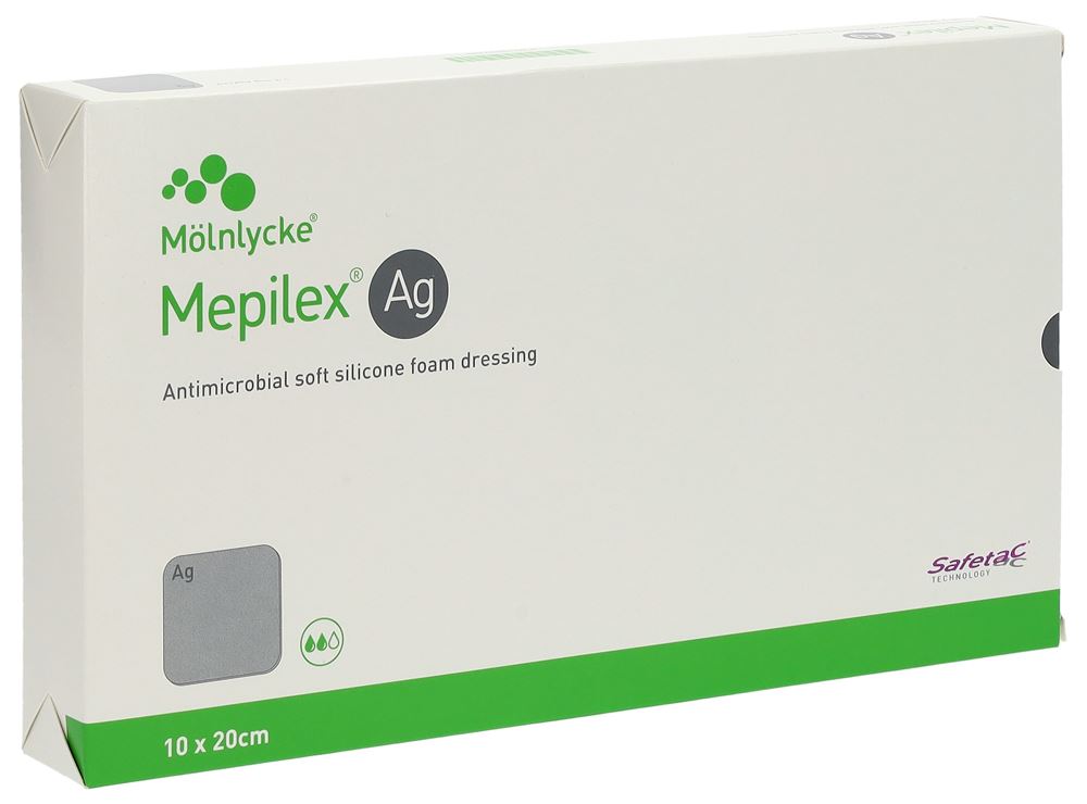 MEPILEX Ag Schaumverband Safetac 10x20cm Sil 5 Stk