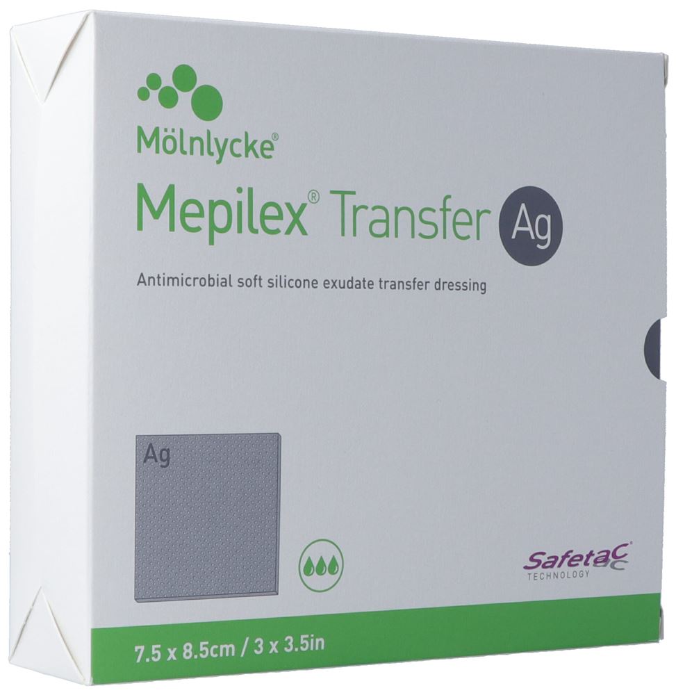 MEPILEX Transfer Ag Drainageverb 7.5x8.5cm 10 Stk
