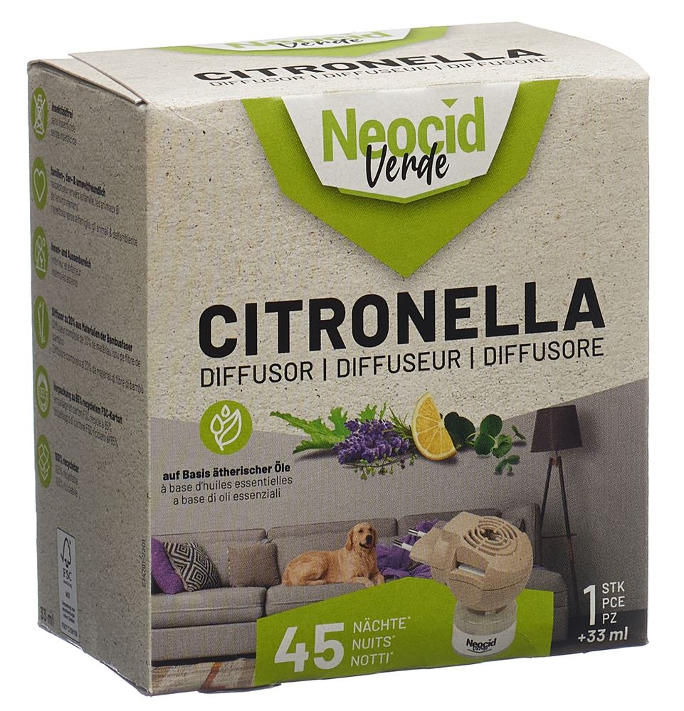 NEOCID VERDE Citronella mit Diffusor Fl 33 ml