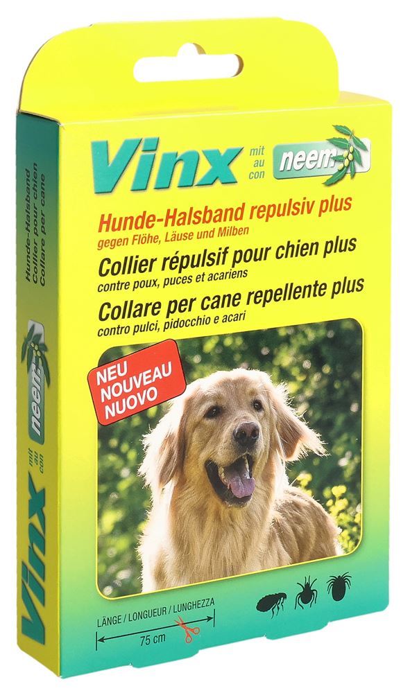 VINX Neem Kräuter Halsband 75cm Hund grün