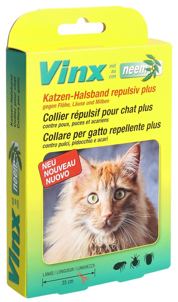 VINX Neem Kräuter Halsband 35cm Katze grün