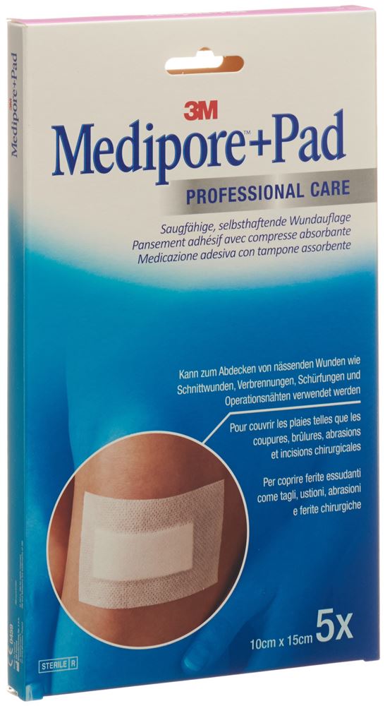 3M MEDIPORE+PAD 10x15cm Wundkissen 5x10.5cm 5 Stk