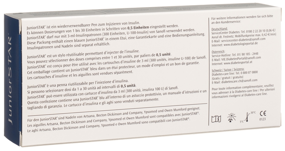 JUNIORSTAR Lantus/Apidra/Insuman Insulinpen blau