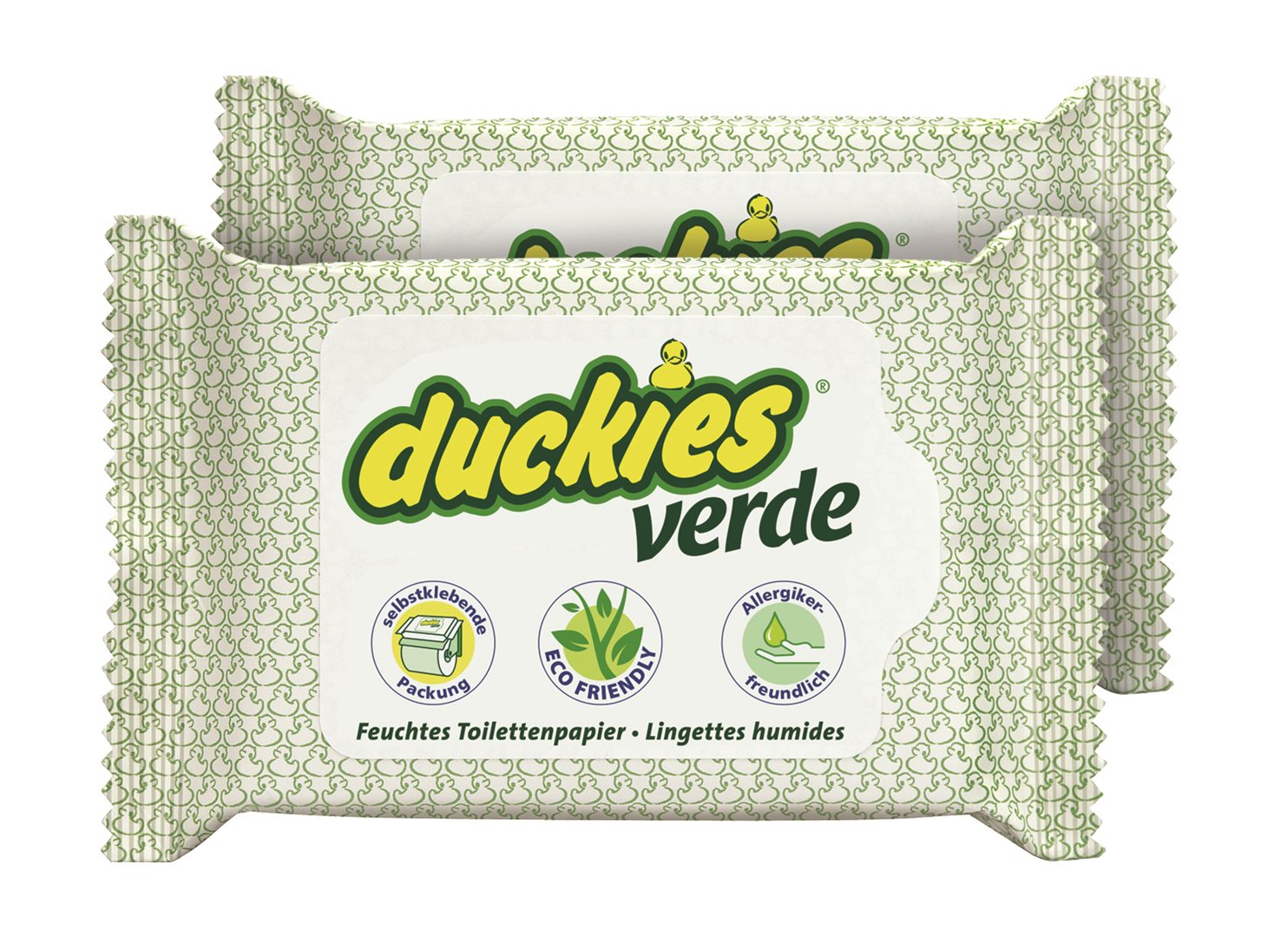 DUCKIES Verde feuchtes WC-Papier Duo 2 x 30 Stk