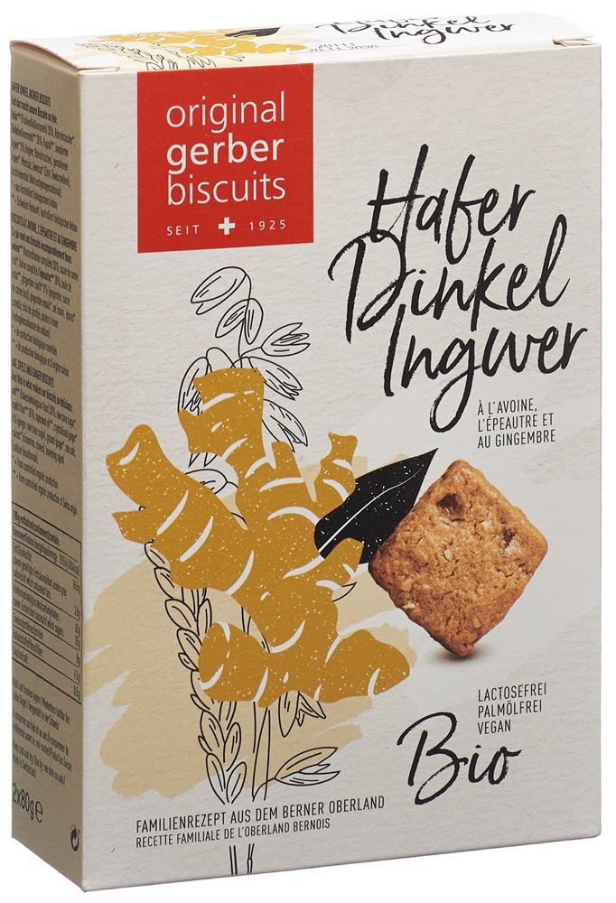 GERBER Hafer Dinkel Biscuits Ingwer Bio 160 g