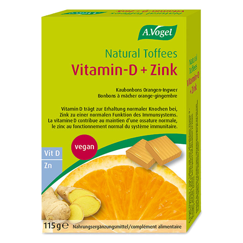 VOGEL Natural Toffees Vit D+Zink Orang-Ingw 115 g