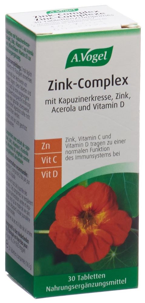 VOGEL Zink-Complex Tabl Glasfl 30 Stk