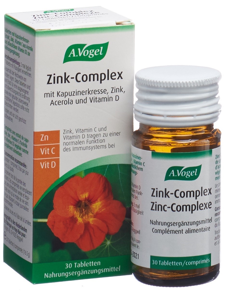 VOGEL Zink-Complex Tabl Glasfl 30 Stk
