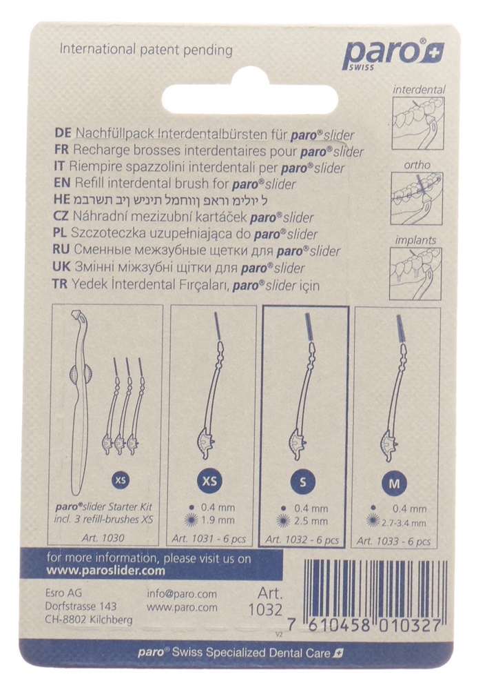 PARO slider refill-brushes S 6 Stk