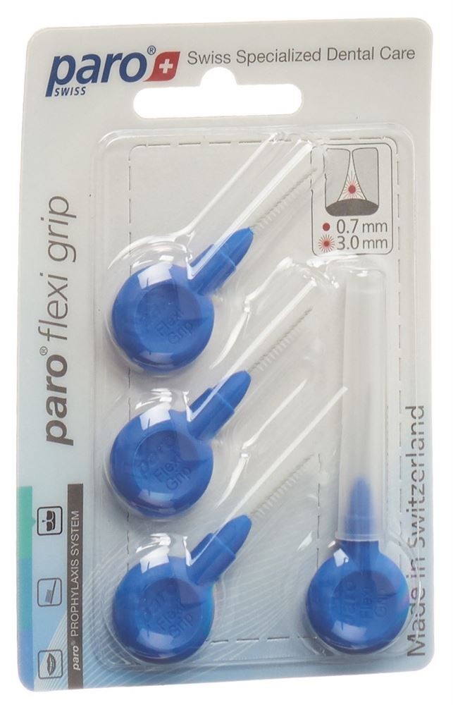 PARO Flexi Grip 3mm x-fine blau zylindrisch 4 Stk